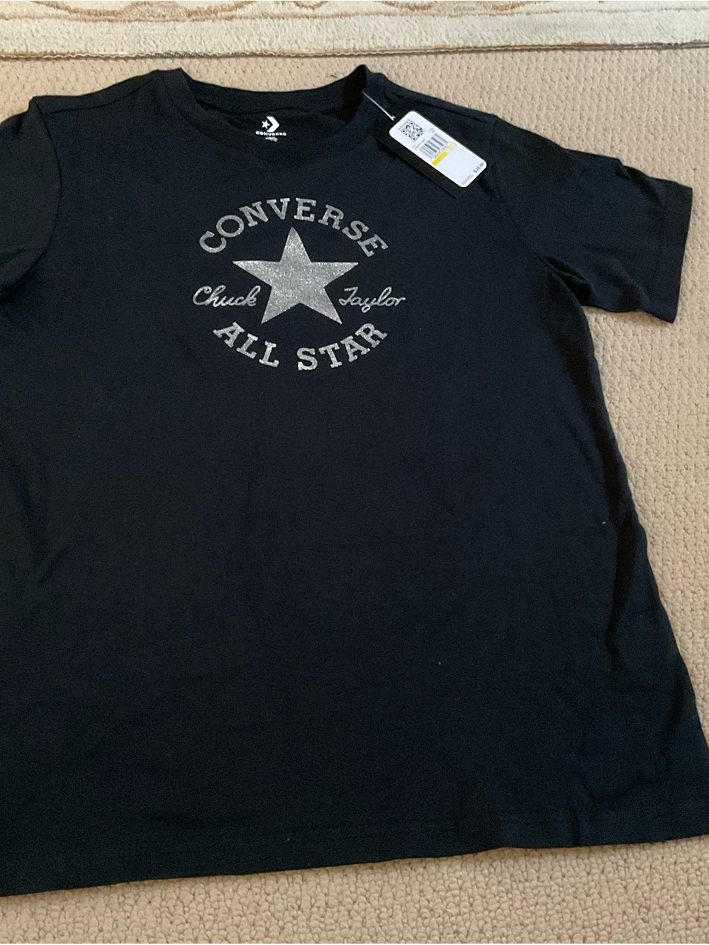 Converse Black Tee with Silver Star Logo